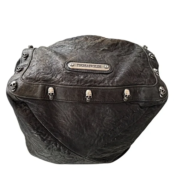 Thomas Wylde VINTAGE RARE Black SKULL Lambskin Oxford Circus Bag - Picture 10 of 16